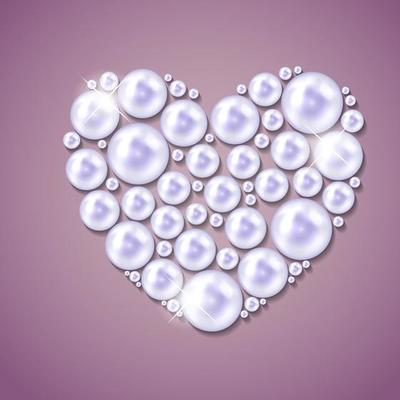 Pearl heart vector illustration background