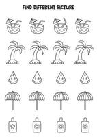 encontrar una imagen que sea diferente a las demás. vector