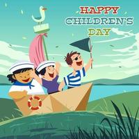Happy International Children Day vector