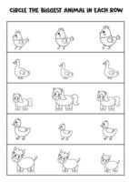 Find the biggest picture of farm animal in each row. vector