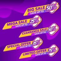 Sale of Special Offers and Discount Gradient Banner vector