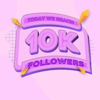 10000 followers square banner modern look vector