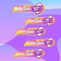 Sale of Special Offers and Discount Gradient Banner vector