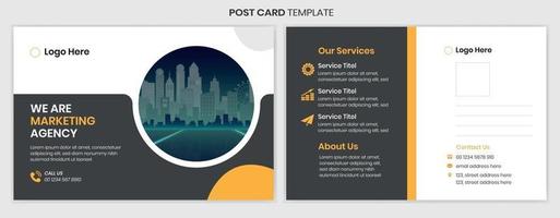 Modern and professional postcard template design vector