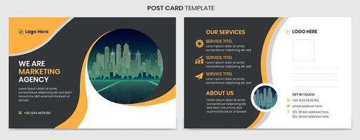 Modern and professional postcard template design vector