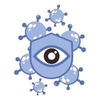 ojo con escudo y virus. ilustración del icono del día mundial de la vista vector