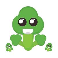 broccoli with smile face illustration. world vegan day vector