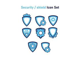 security shield with gear vector icon