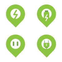 location and electricity icon vector