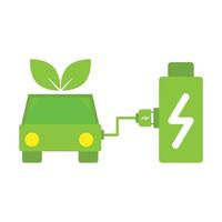 Batería de carga de coche eléctrico en la estación de carga. vector