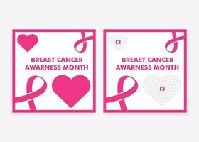 diseño del mes de concientización sobre el cáncer de mama. banner de cinta rosa de cáncer de mama vector