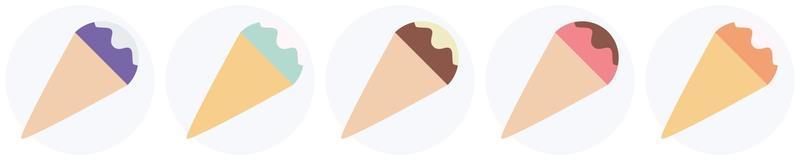 Ilustración de helado de colores aislado sobre un fondo blanco. vector