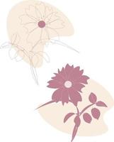 flowers in pink isolated on a background vector