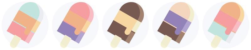 Ilustración de helado de colores aislado sobre un fondo blanco. vector