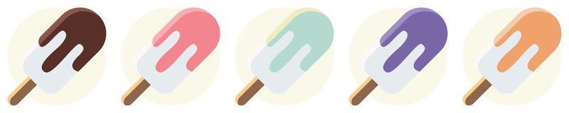 Ilustración de helado de colores aislado sobre un fondo blanco. vector