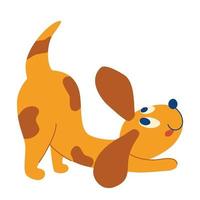 Cartoon puppy. Small red dog is playing. vector