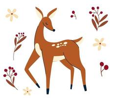 Fawn. Cute deer character. vector