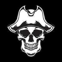 skull pirate black white