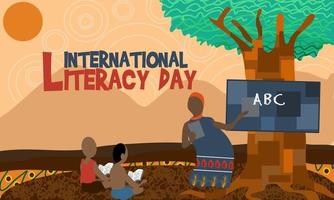 dia mundial de la alfabetizacion vector
