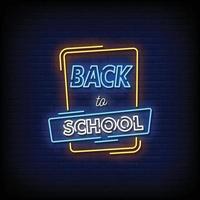 Back To School Neon Signs Style Text Vector