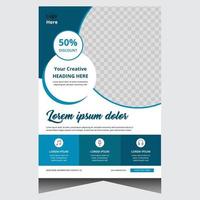 Blue simple creative modern business flyer design template vector