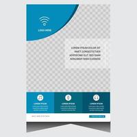 Blue modern corporate business flyer design template vector