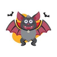 Kawaii cartoon of a bat Halloween vampire vector