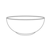 Empty bowl icon in linear style. Food dish for soup or salad vector