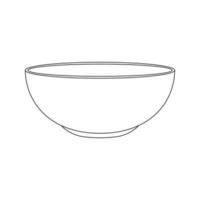 Empty bowl icon in linear style. Food dish for soup or salad vector