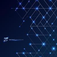 Abstract dimension lines silver color on dark blue background vector