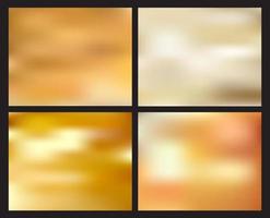 Set of abstract golden blurred background vector