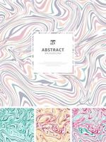 Set of abstract hand drawn ink wavy strokes liquid marble patterns vector