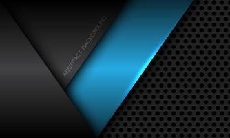 Abstract blue grey metallic geometric overlap shadow with circle mesh vector