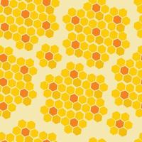 Seamless pattern of yellow and orange honeycombs vector