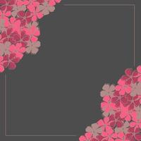 banner con flores de color rosa sobre fondo oscuro vector