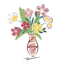 Bouquet of colorful spring flowers in a vase vector