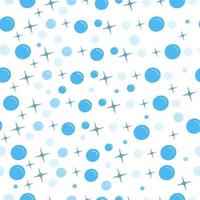 Blue bubble and shine seamless pattern on white