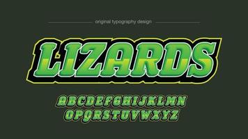 green metallic futuristic typography vector