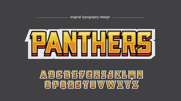 yellow metallic sports team typography style vector