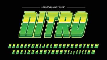 green italic metallic futuristic typography vector