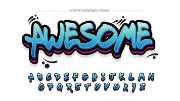 blue and red bold graffiti typography vector