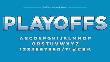 chrome blue 3d uppercase sports typography vector
