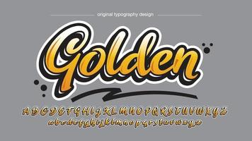 yellow modern cursive graffiti typography vector