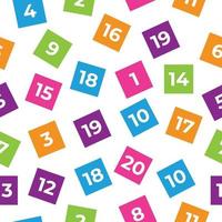 Numbers, Numerals from One to Twenty Seamless Pattern vector