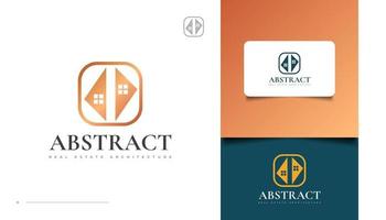 Abstract Gold Real Estate Logo Design vector