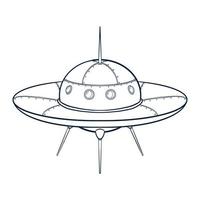 Ilustración de nave espacial de contorno vector