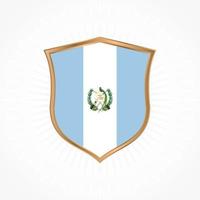 vector de bandera de guatemala con marco de escudo