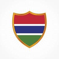 The Gambia flag vector with shield frame