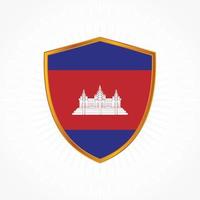 Cambodia flag vector with shield frame