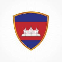 Cambodia flag vector with shield frame